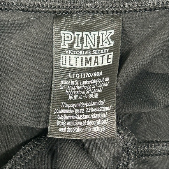 2 for$15 PINK Victoria's Secret High Rise Lace Up Black Leggings - Picture 6 of 11